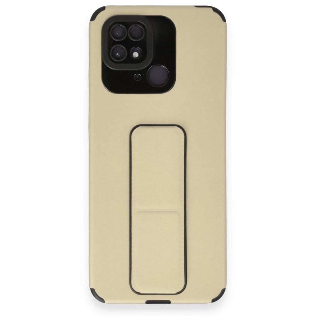 Xiaomi Redmi 10C Kılıf Mega Standlı Silikon - Gold