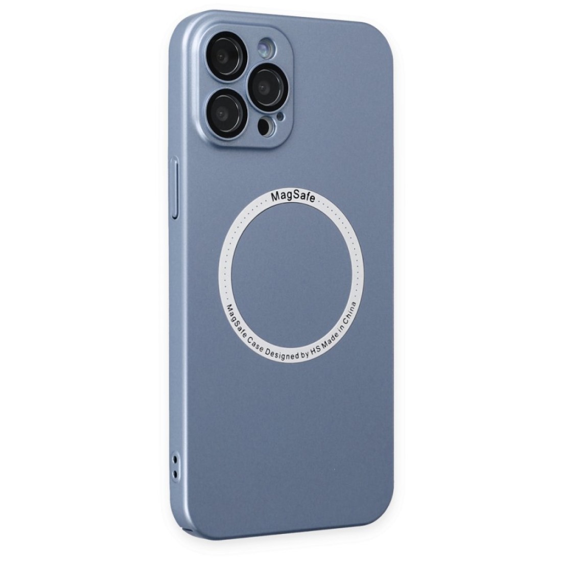  iPhone 12 Pro Kılıf Jack Magneticsafe Lens Silikon - Sierra Blue