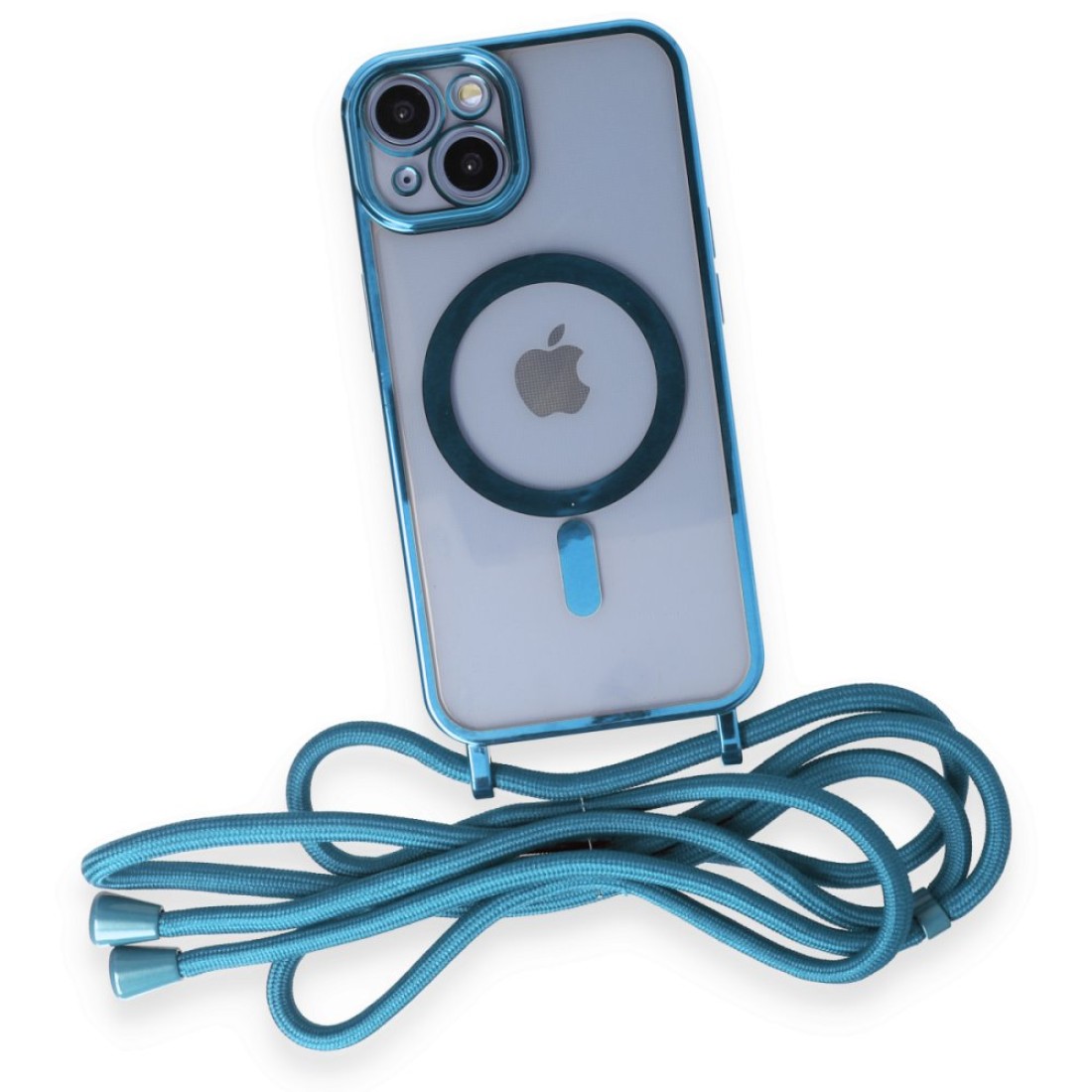  iPhone 13 Kılıf Divo Lazer Askılı Magsafe Kapak - Sierra Blue