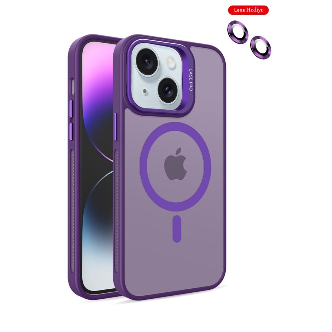 Joko iPhone 15 Plus Flet Lens Magsafe Kapak - Derin Mor