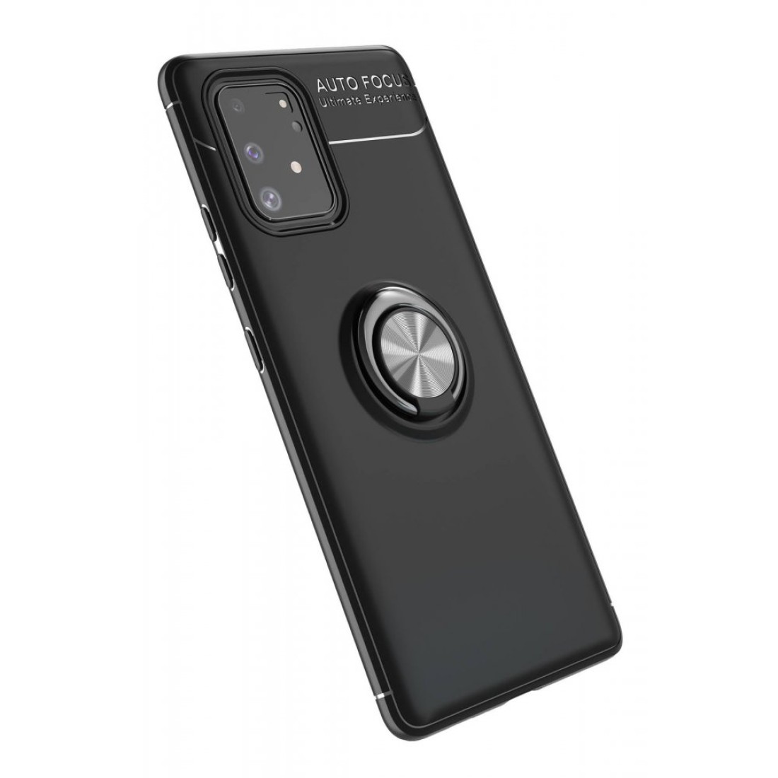  Samsung Galaxy A91 / S10 Lite Kılıf Range Yüzüklü Silikon - Siyah