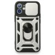  iPhone 12 Mini Kılıf Pars Lens Yüzüklü Silikon - Gümüş