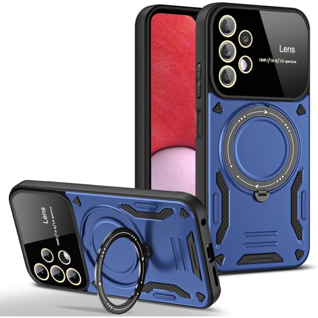  Samsung Galaxy A32 Kılıf Joy Lens Standlı Kapak - Lacivert