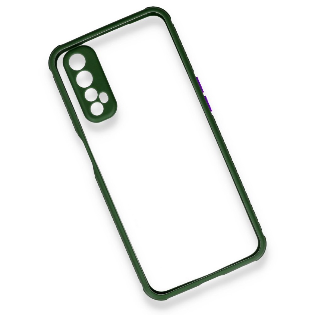 Realme 7 Kılıf Miami Şeffaf Silikon - Koyu Yeşil Realme 7 Kılıf Miami Şeffaf Silikon - Koyu Yeşil