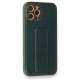 iPhone 12 Pro Kılıf Coco Karbon Standlı Kapak - Yeşil iPhone 12 Pro Kılıf Coco Karbon Standlı Kapak - Yeşil