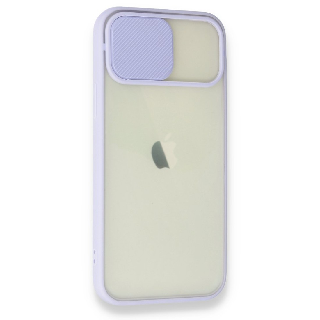  iPhone 12 Kılıf Palm Buzlu Kamera Sürgülü Silikon - Lila