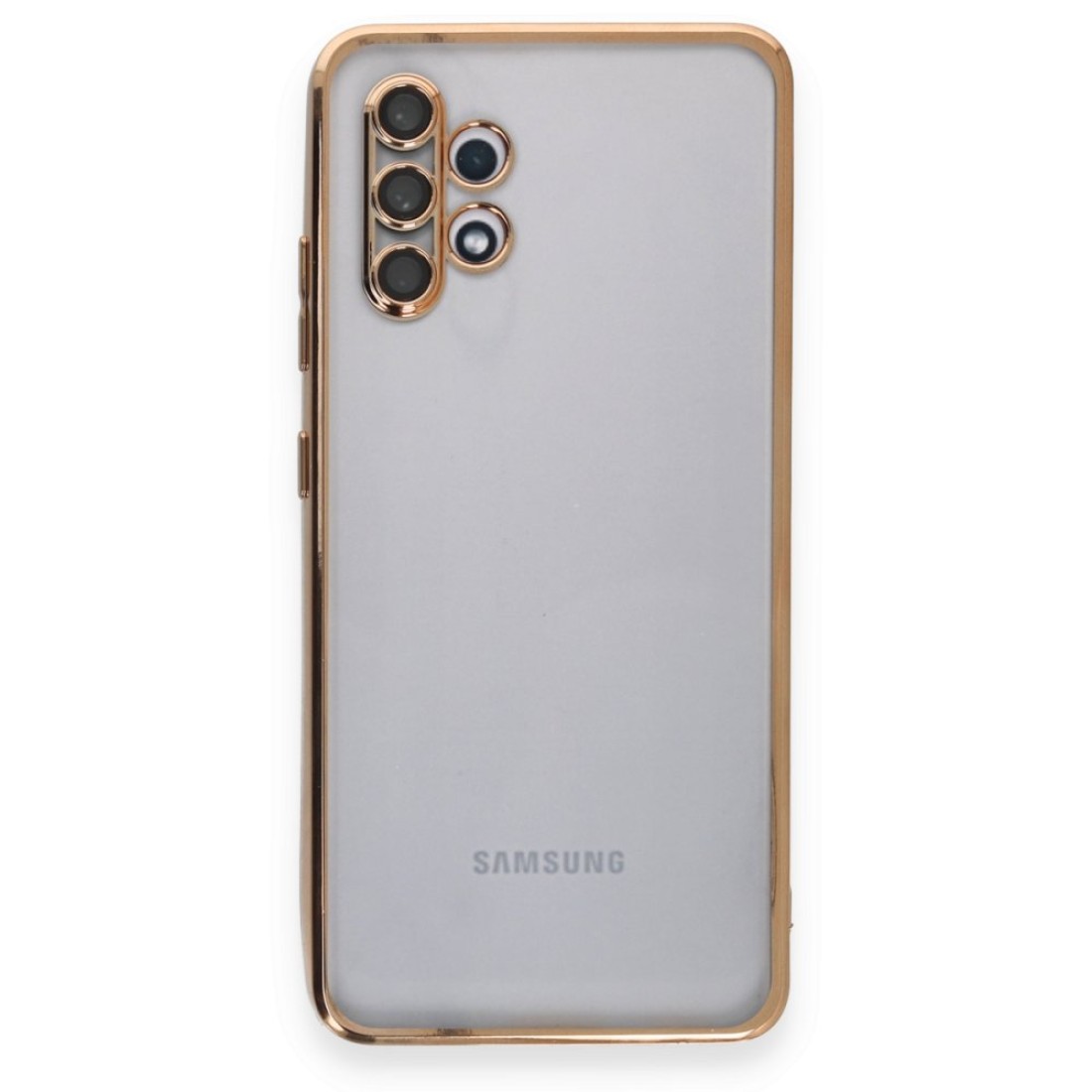  Samsung Galaxy A32 Kılıf Razer Lensli Silikon - Gold
