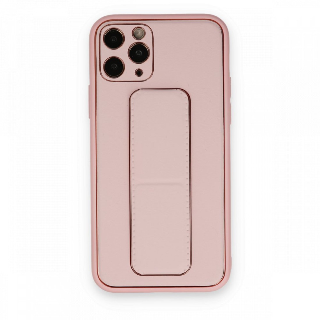  iPhone 11 Pro Kılıf Coco Deri Standlı Kapak - Pembe