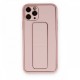  iPhone 11 Pro Kılıf Coco Deri Standlı Kapak - Pembe