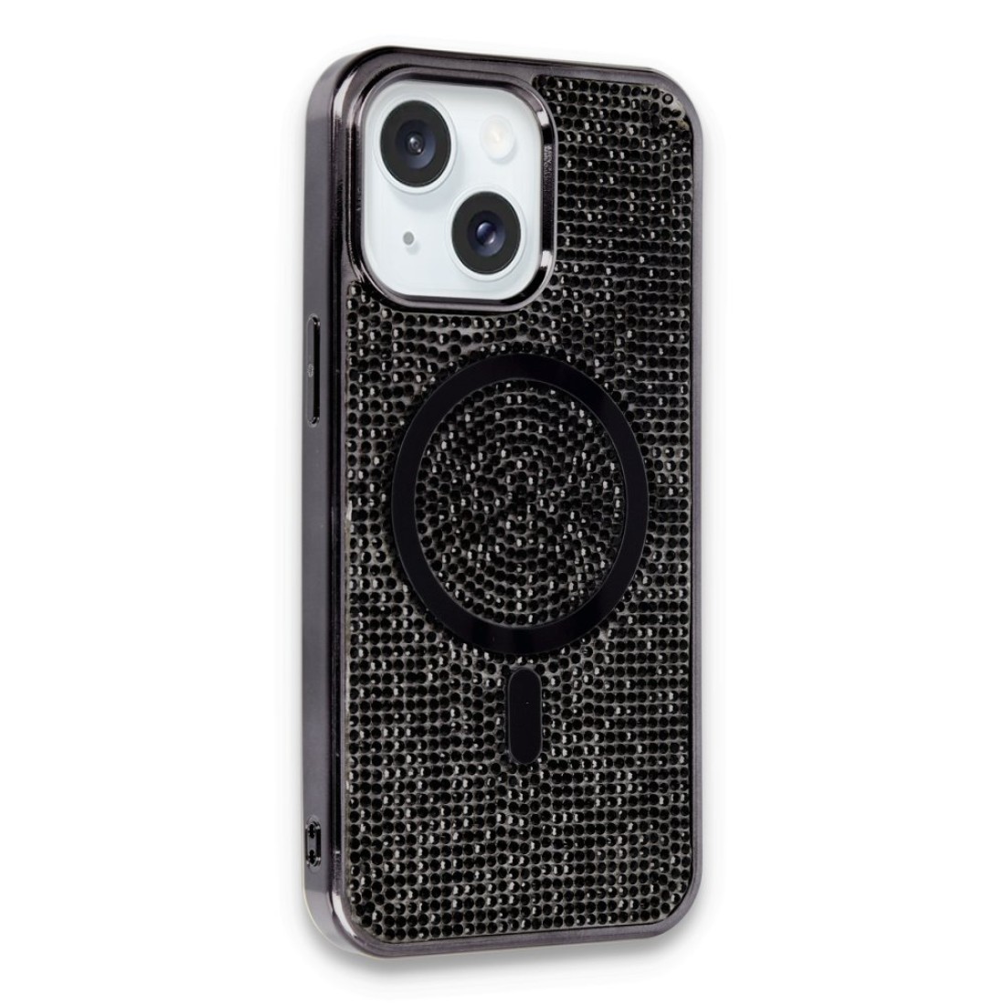  iPhone 15 Kılıf Diamond Magsafe Kapak - Siyah
