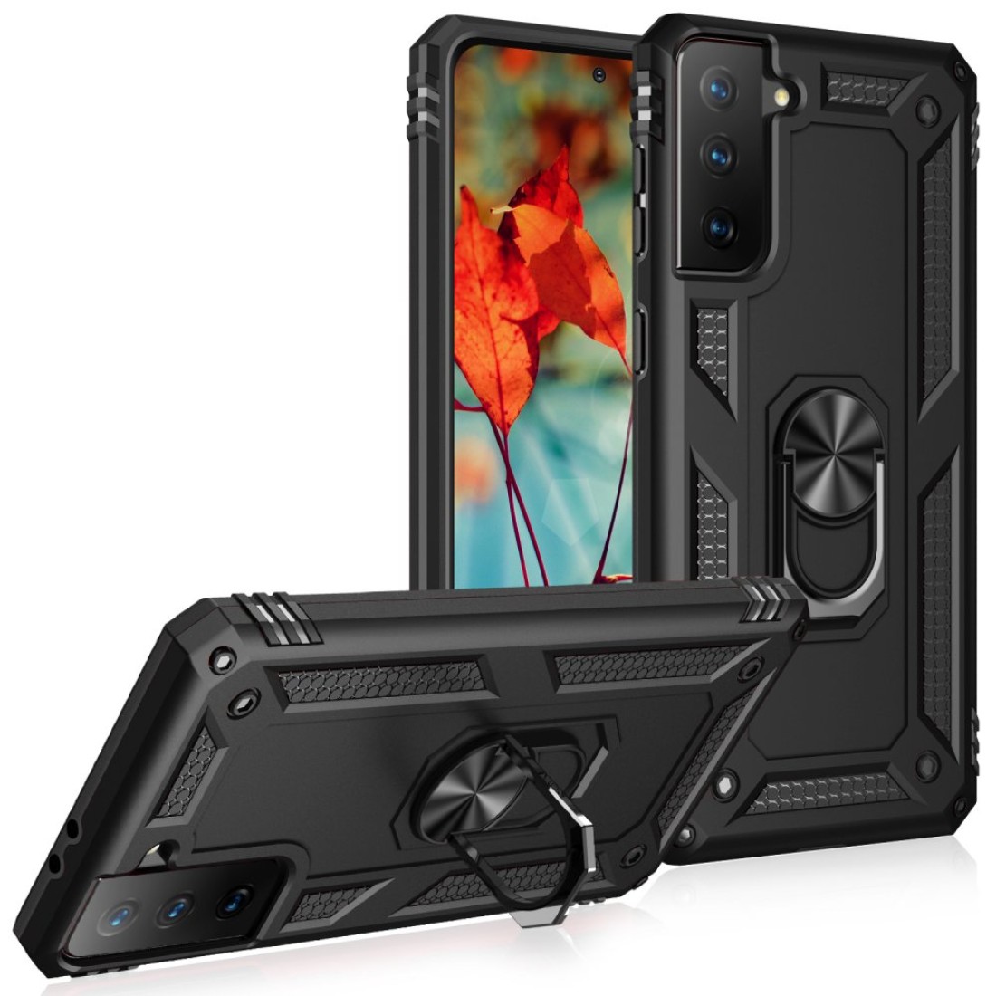 Samsung Galaxy S21 Plus Kılıf Sofya Yüzüklü Silikon Kapak - Siyah Samsung Galaxy S21 Plus Kılıf Sofya Yüzüklü Silikon Kapak - Siyah
