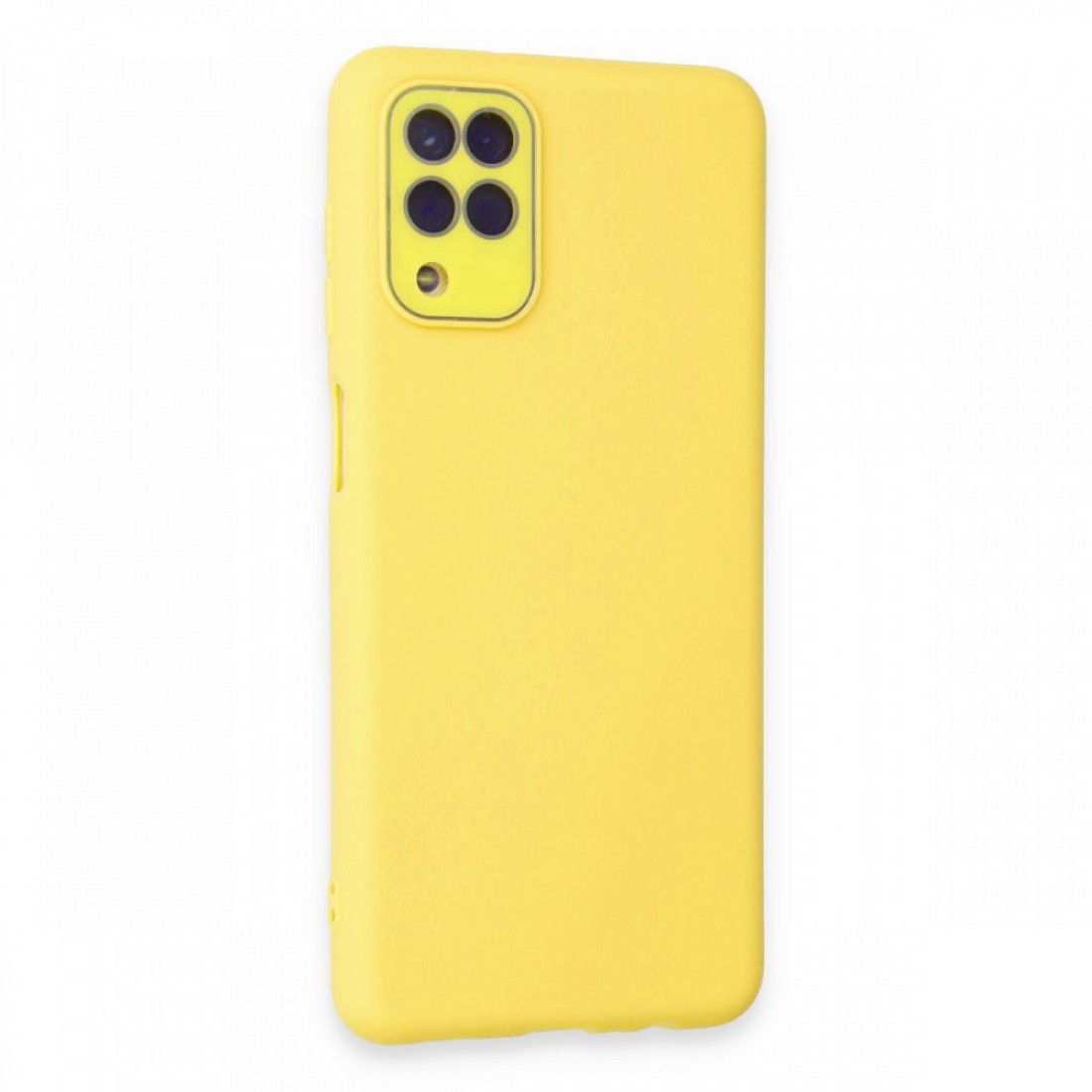 Samsung Galaxy M32 Kılıf Lansman Glass Kapak - Sarı Samsung Galaxy M32 Kılıf Lansman Glass Kapak - Sarı