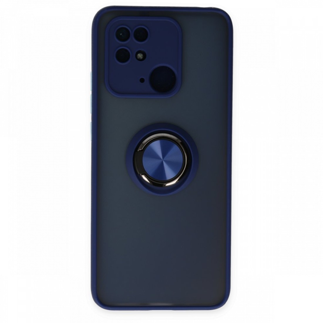  Xiaomi Redmi 10C Kılıf Montreal Yüzüklü Silikon Kapak - Lacivert