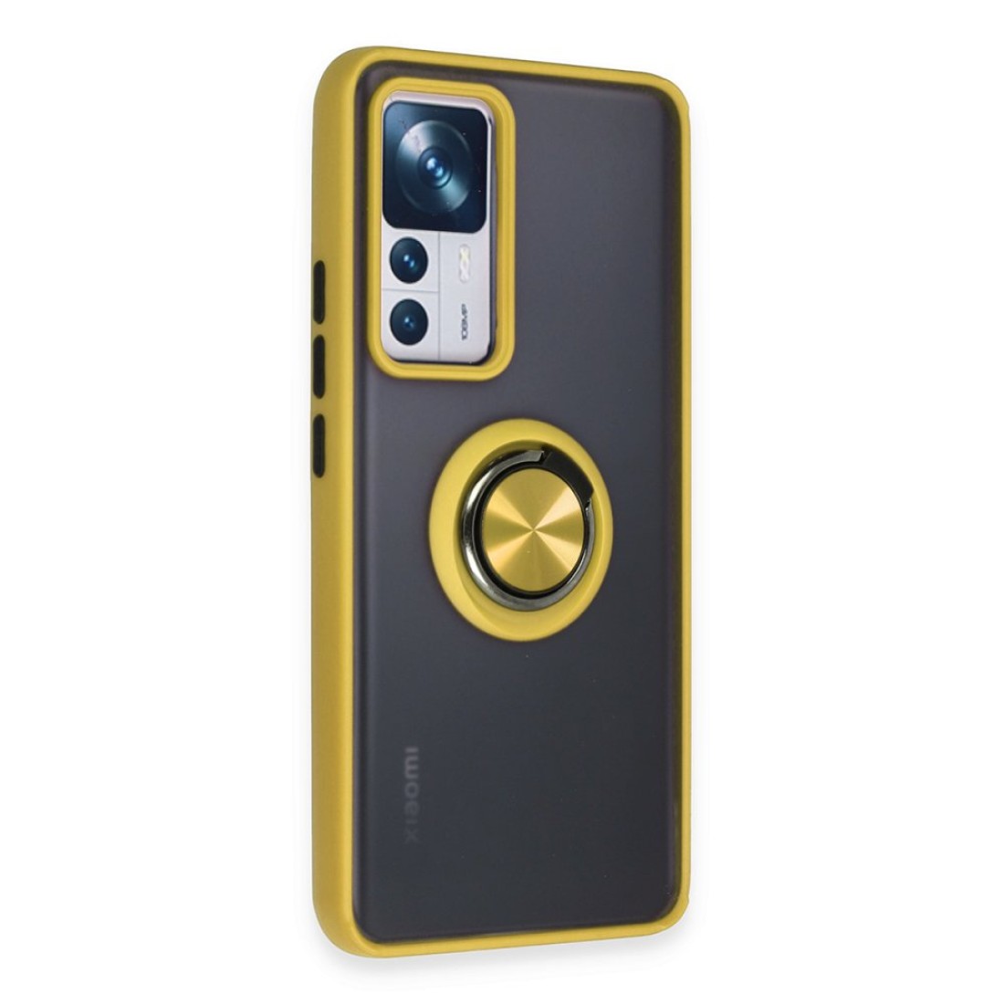 Xiaomi Mi 12T Pro Kılıf Montreal Yüzüklü Silikon Kapak - Sarı Xiaomi Mi 12T Pro Kılıf Montreal Yüzüklü Silikon Kapak - Sarı