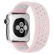  Apple Watch 38mm Ayarlı Delikli Silikon Kordon - Pembe-Beyaz