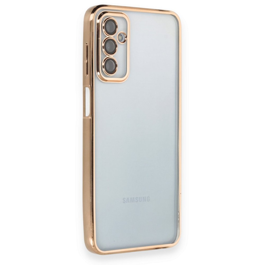  Samsung Galaxy M23 Kılıf Razer Lensli Silikon - Gold
