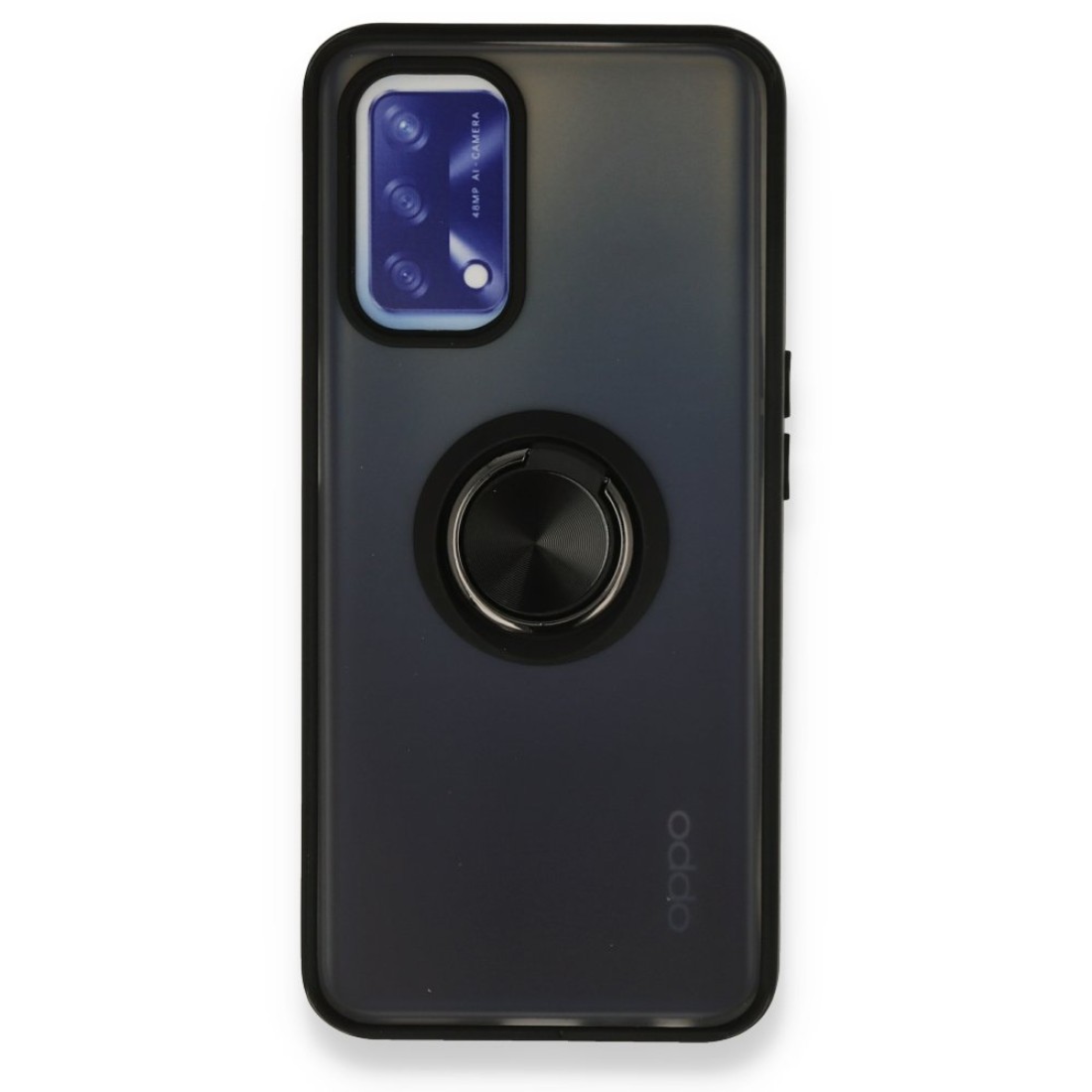  Oppo A74 4G Kılıf Montreal Yüzüklü Silikon Kapak - Siyah