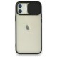  iPhone 12 Kılıf Palm Buzlu Kamera Sürgülü Silikon - Siyah