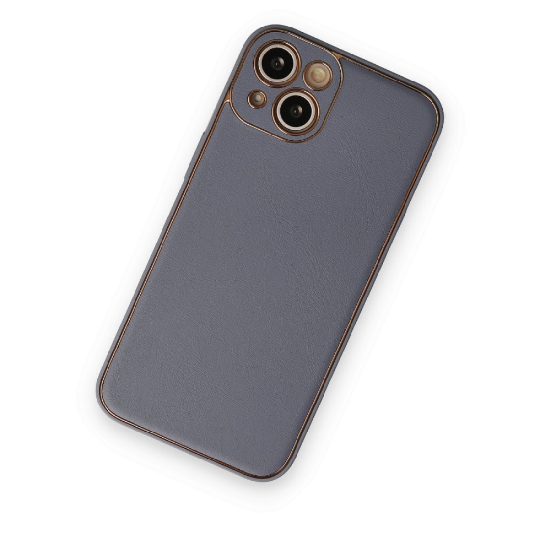 iPhone 14 Plus Kılıf Coco Deri Silikon Kapak - Gri iPhone 14 Plus Kılıf Coco Deri Silikon Kapak - Gri