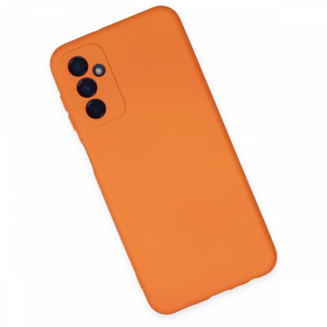  Samsung Galaxy M13 Kılıf Nano içi Kadife Silikon - Turuncu