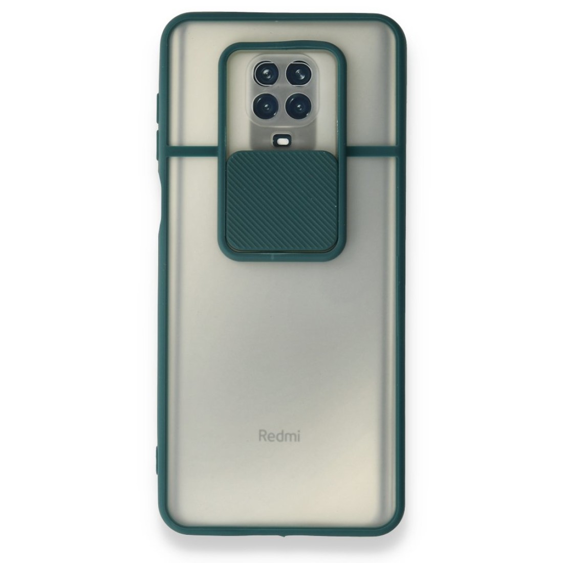  Xiaomi Redmi Note 9S Kılıf Palm Buzlu Kamera Sürgülü Silikon - Yeşil