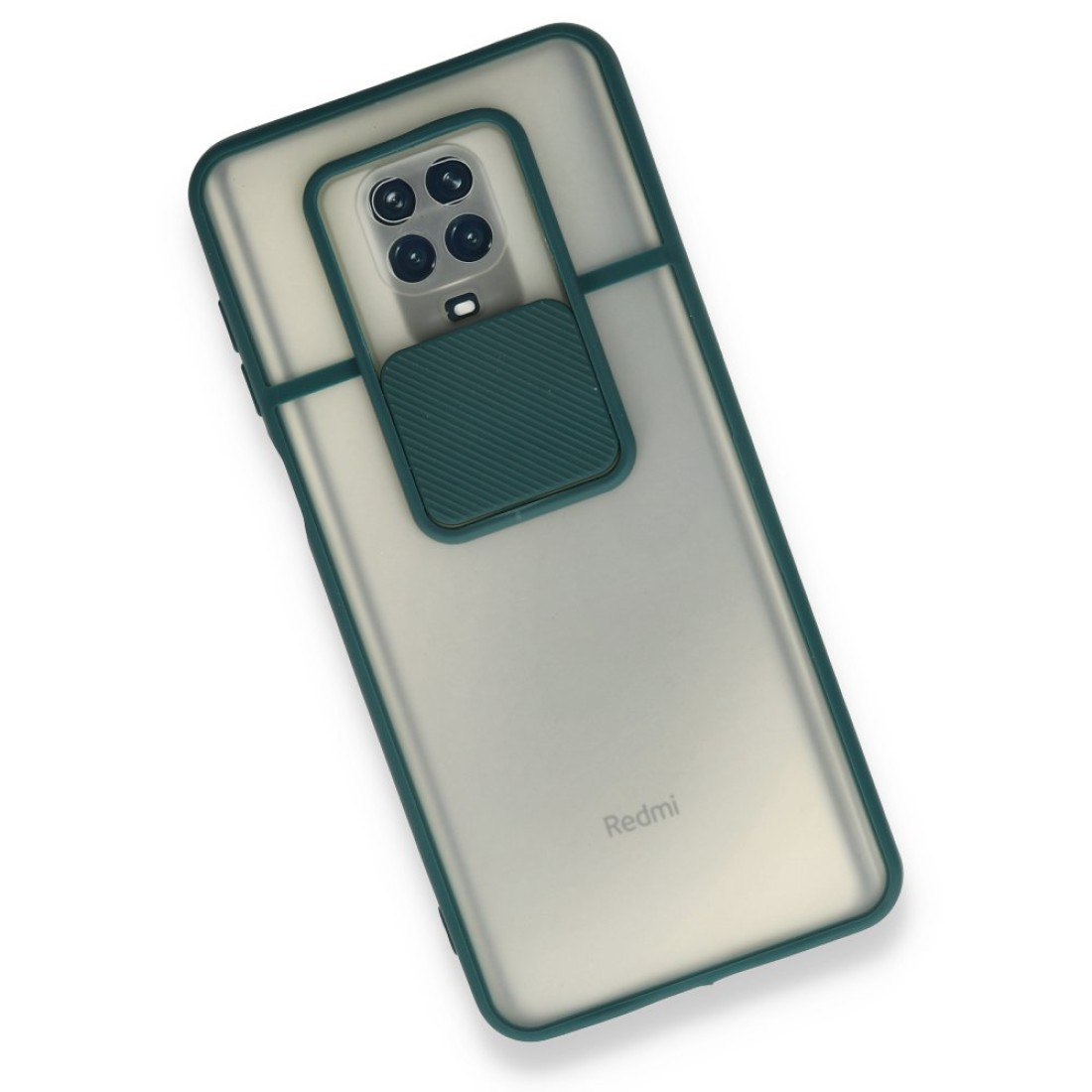 Xiaomi Redmi Note 9S Kılıf Palm Buzlu Kamera Sürgülü Silikon - Yeşil Xiaomi Redmi Note 9S Kılıf Palm Buzlu Kamera Sürgülü Silikon - Yeşil