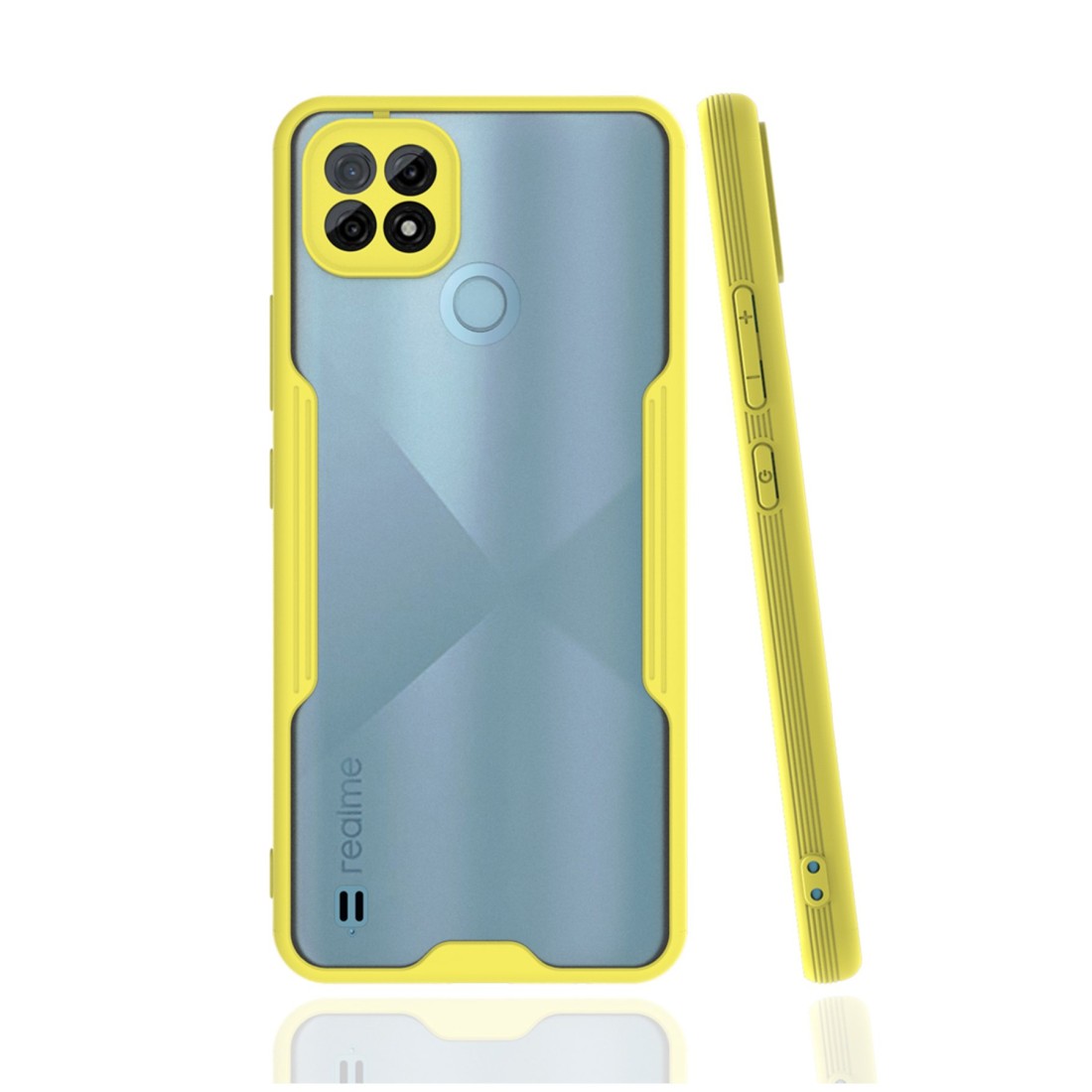Realme C21 Kılıf Platin Silikon - Sarı Realme C21 Kılıf Platin Silikon - Sarı