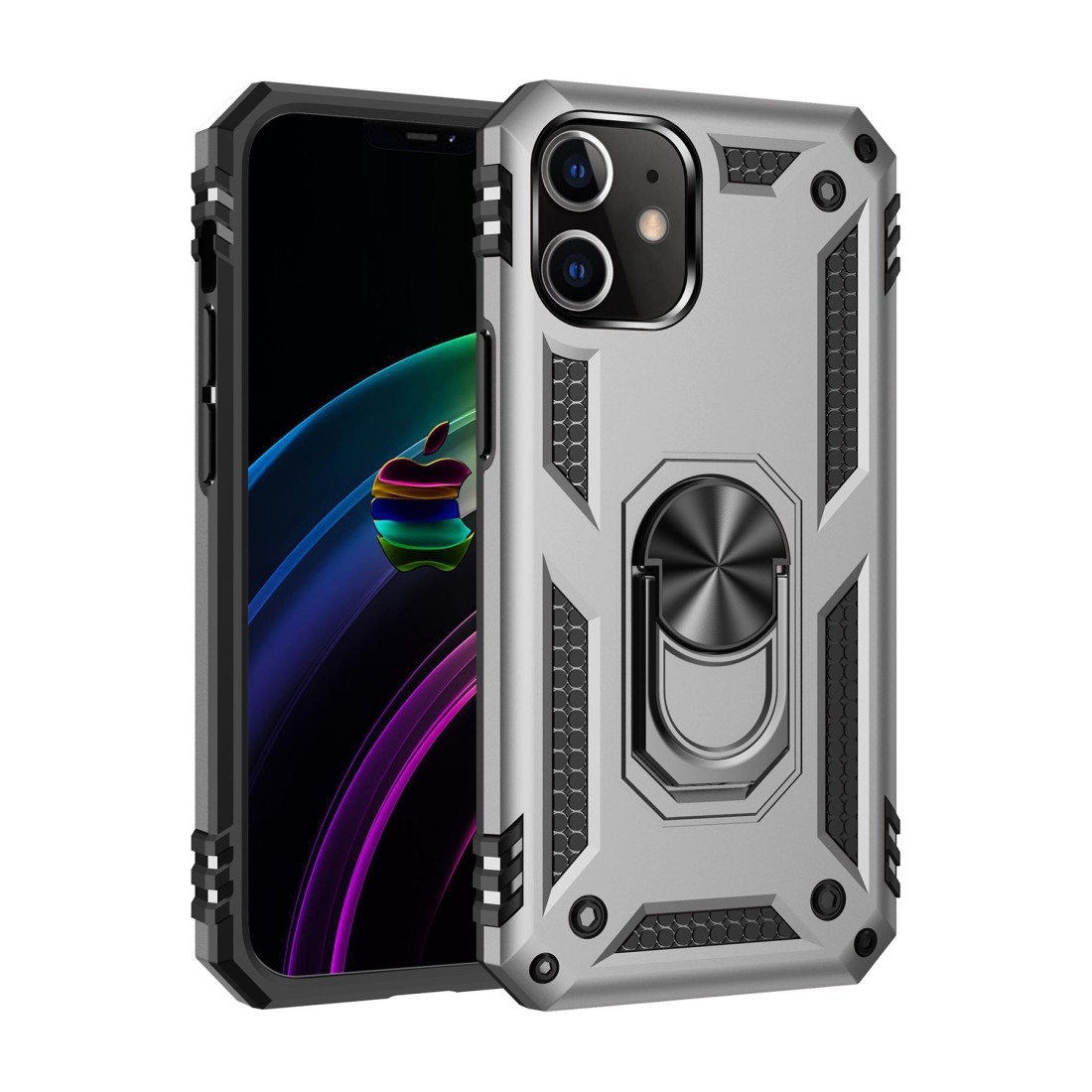 iPhone 12 Mini Kılıf Sofya Yüzüklü Silikon Kapak - Gümüş iPhone 12 Mini Kılıf Sofya Yüzüklü Silikon Kapak - Gümüş