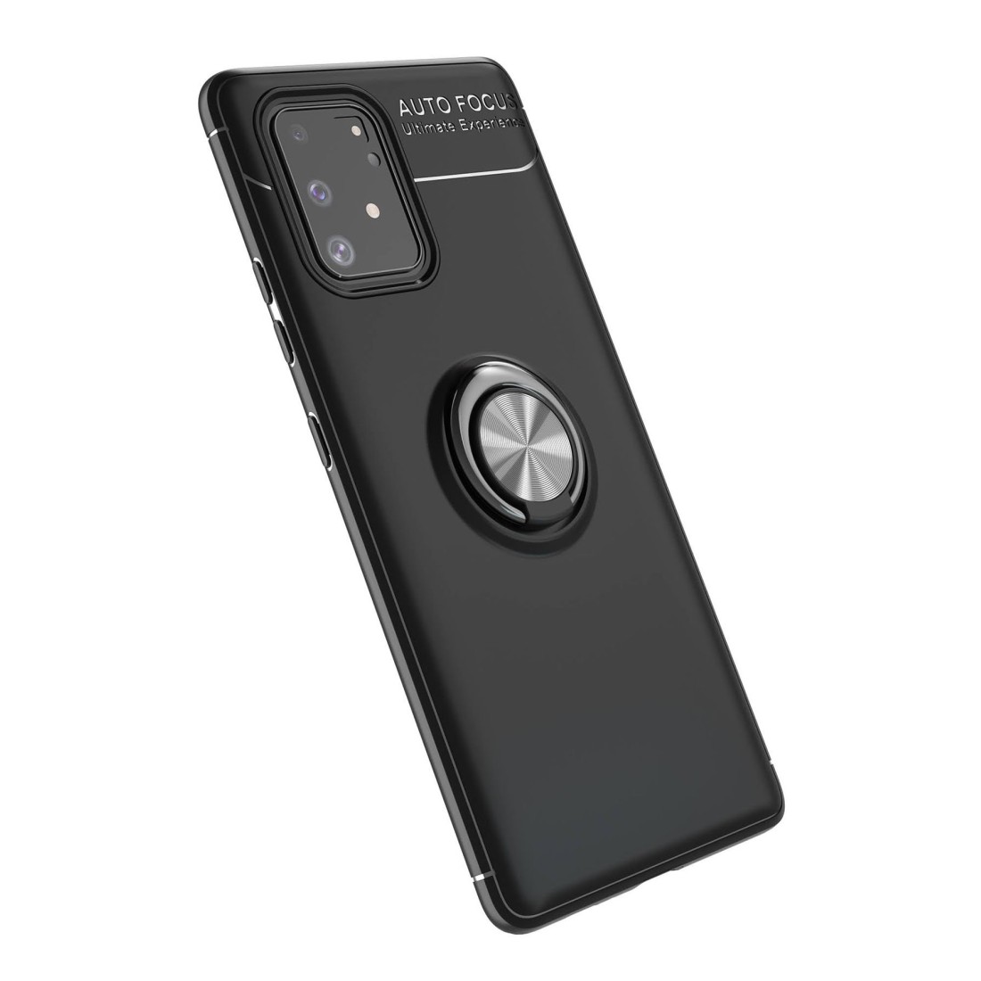  Samsung Galaxy A91 / S10 Lite Kılıf Range Yüzüklü Silikon - Siyah