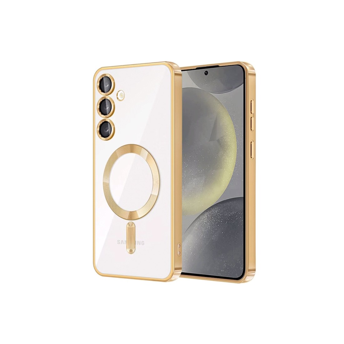  Samsung Galaxy S24 Kılıf Kross Magneticsafe Kapak - Gold