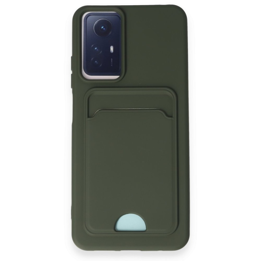  Xiaomi Redmi Note 12S Kılıf Kelvin Kartvizitli Silikon - Koyu Yeşil