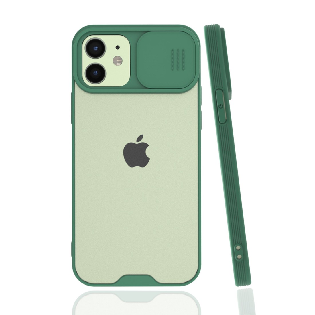  iPhone 12 Kılıf Platin Kamera Koruma Silikon - Yeşil