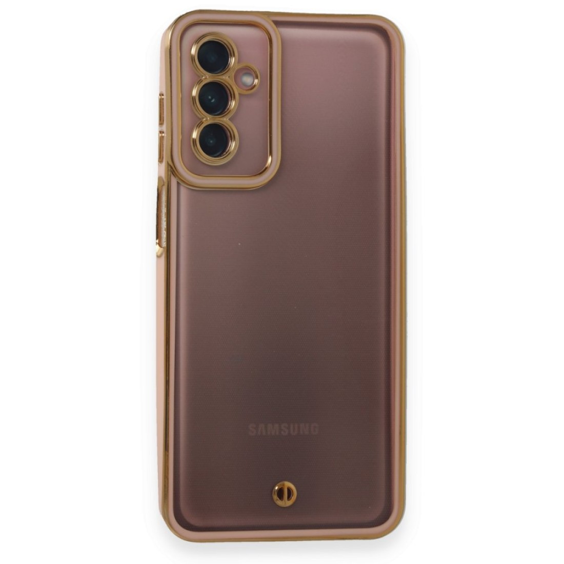  Samsung Galaxy M23 Kılıf Liva Lens Silikon - Pudra