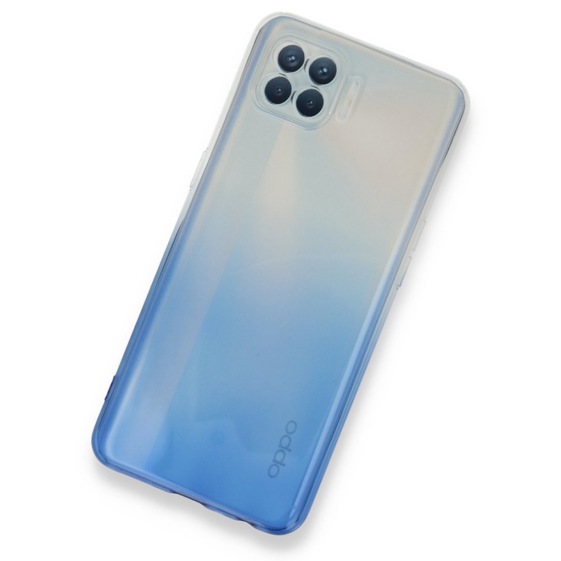 Oppo Reno 4 Lite Kılıf Lüx Çift Renkli Silikon - Mavi Oppo Reno 4 Lite Kılıf Lüx Çift Renkli Silikon - Mavi