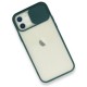  iPhone 12 Kılıf Palm Buzlu Kamera Sürgülü Silikon - Yeşil