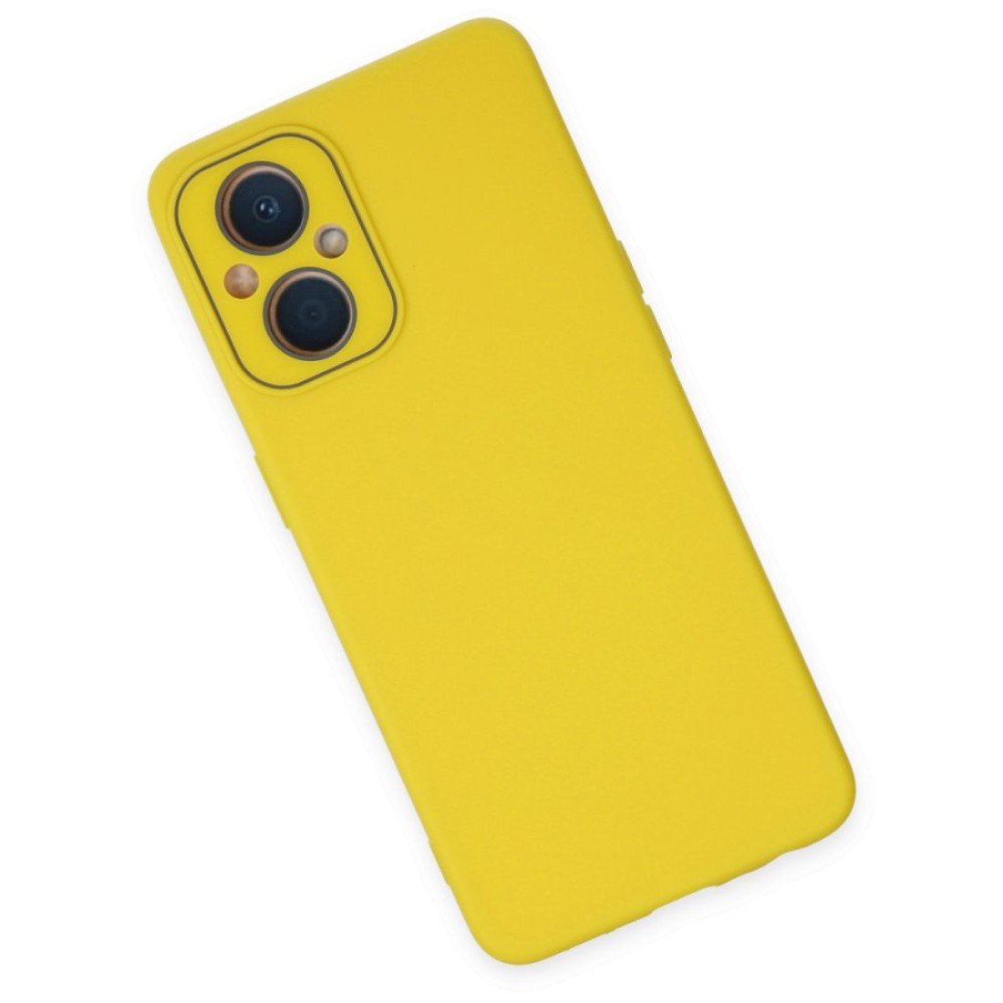 Oppo Reno 8 Lite Kılıf Lansman Glass Kapak - Sarı Oppo Reno 8 Lite Kılıf Lansman Glass Kapak - Sarı