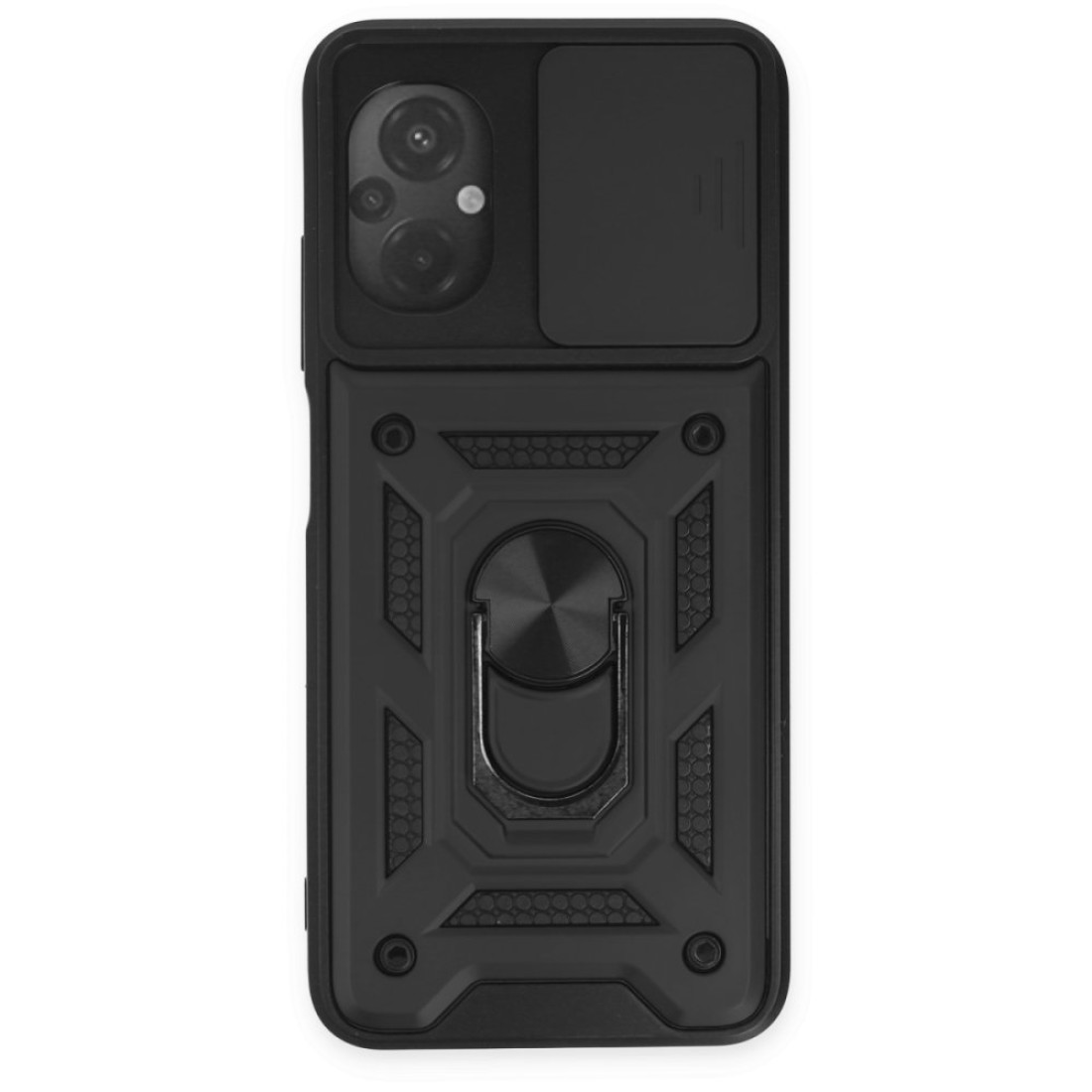  Xiaomi Poco M5 Kılıf Pars Lens Yüzüklü Silikon - Siyah