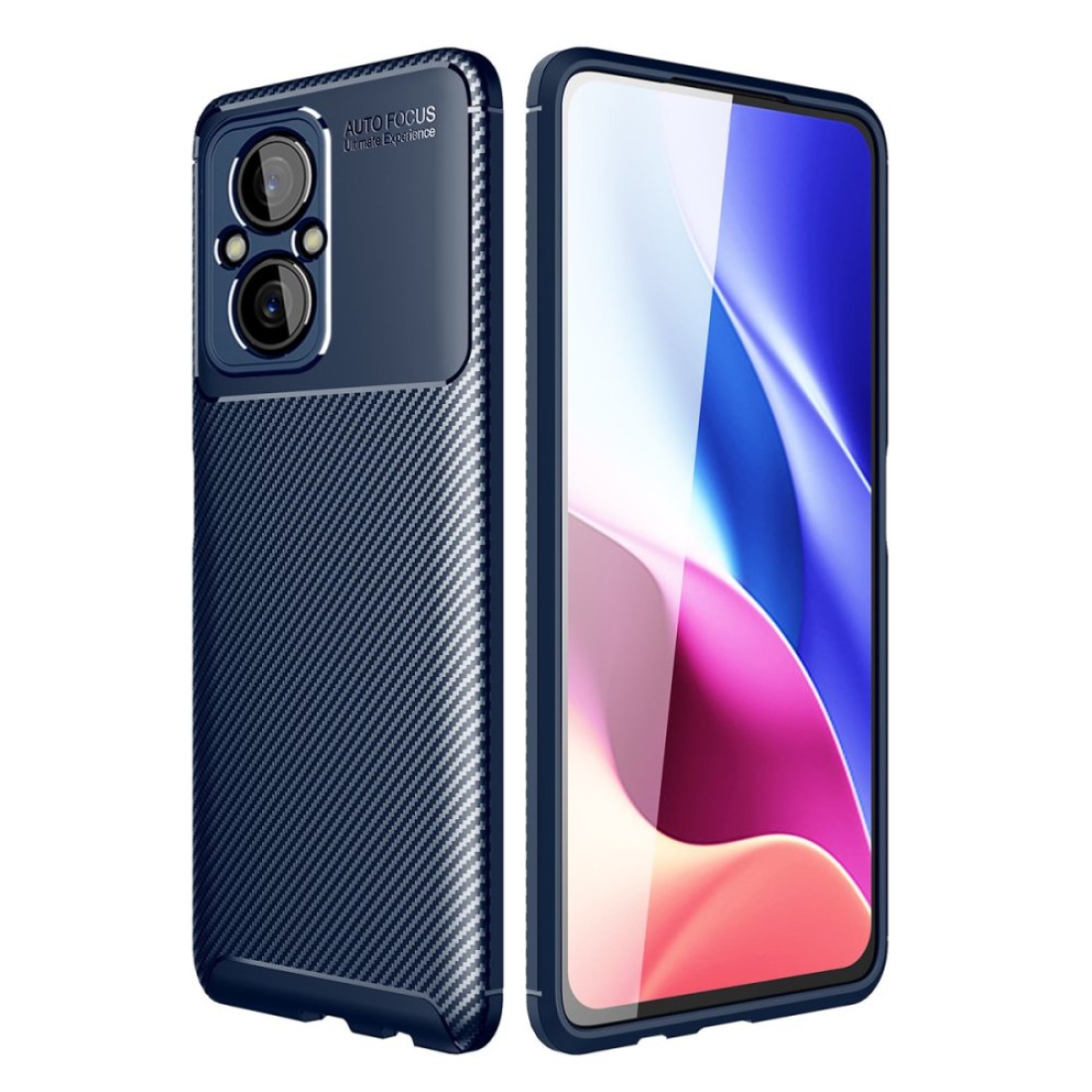  Xiaomi Poco M5 Kılıf Auto Focus Karbon Kapak - Lacivert