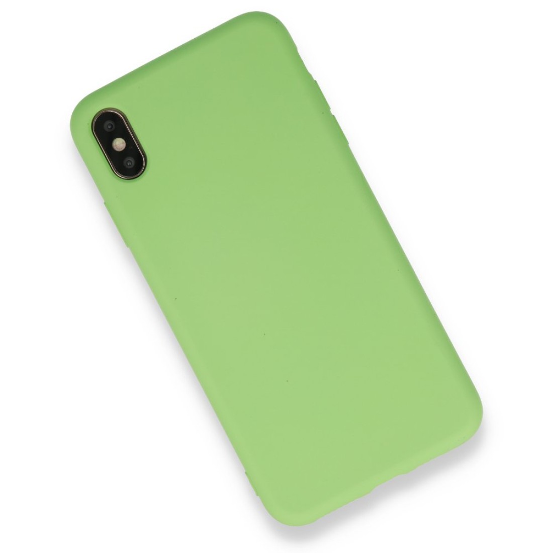  iPhone XS Max Kılıf Nano içi Kadife Silikon - Açık Yeşil