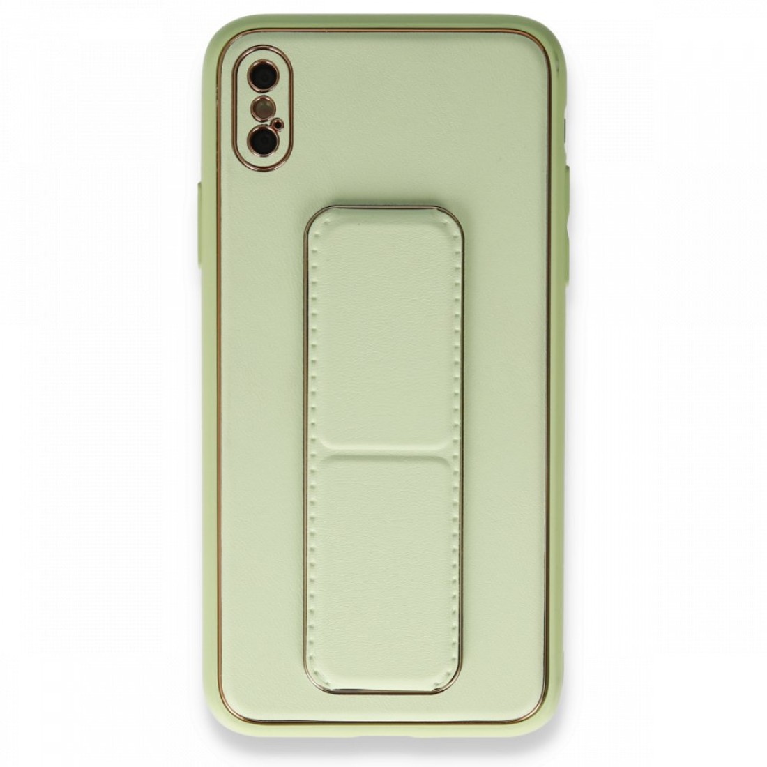  iPhone XS Max Kılıf Coco Deri Standlı Kapak - Su Yeşili