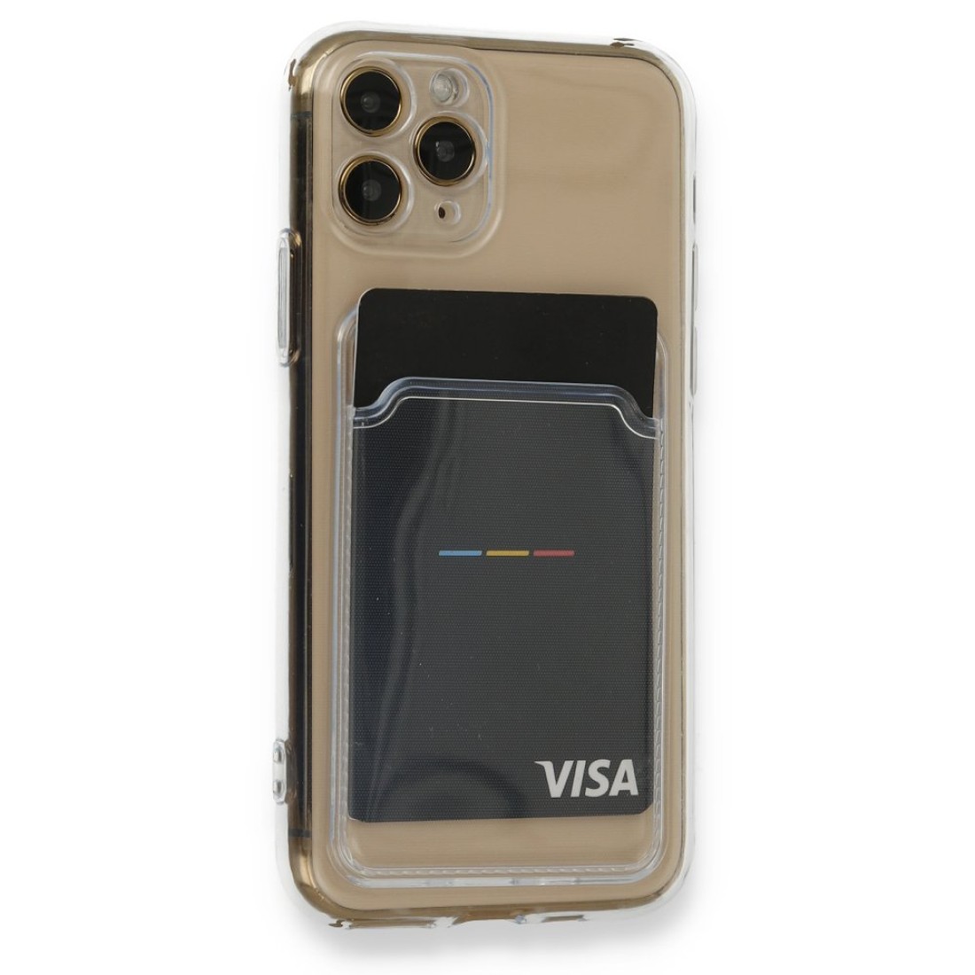  iPhone 11 Pro Kılıf Kart Şeffaf Silikon - Şeffaf