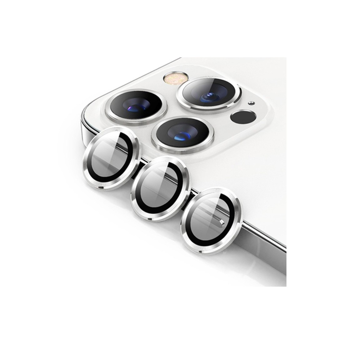  iPhone 15 Pro Bind Metal Kamera Lens - Gümüş