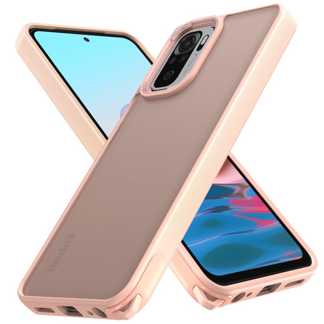  Xiaomi Redmi Note 10 Pro Kılıf Elegant Kapak - Pudra