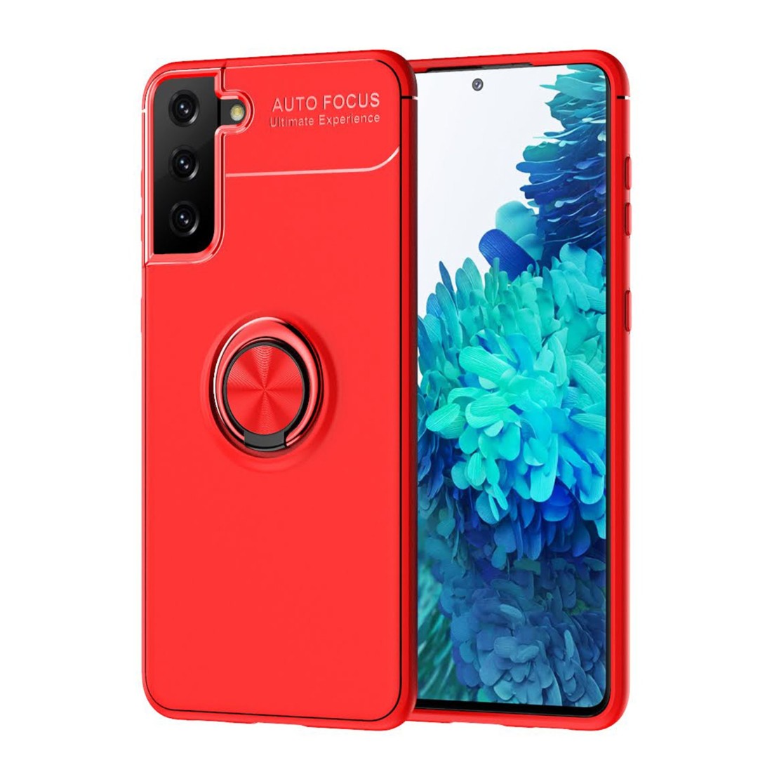  Samsung Galaxy S21 Plus Kılıf Range Yüzüklü Silikon - Kırmızı