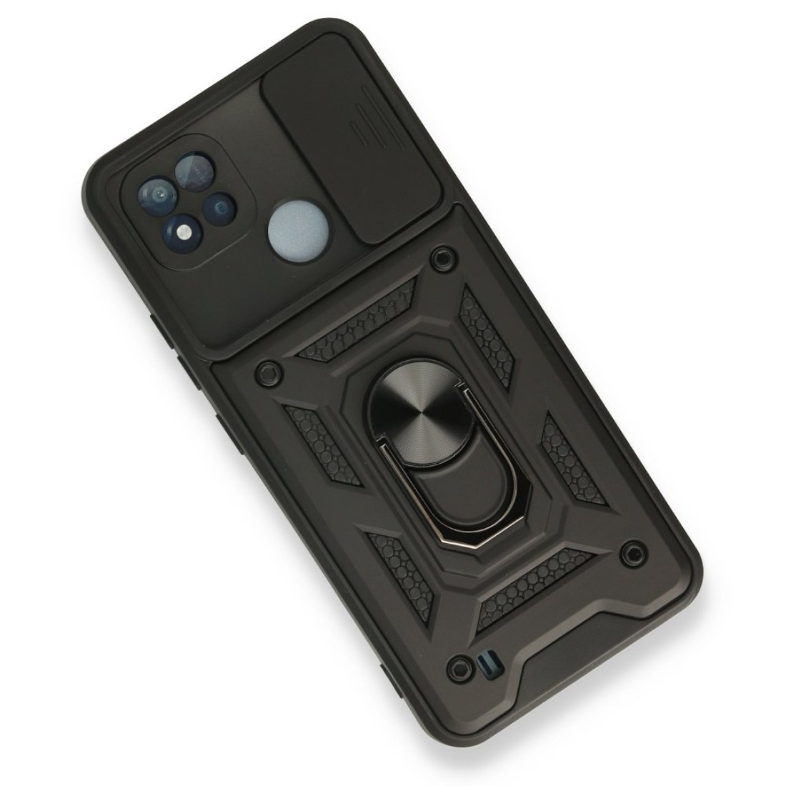  Realme C11 2021 Kılıf Pars Lens Yüzüklü Silikon - Siyah