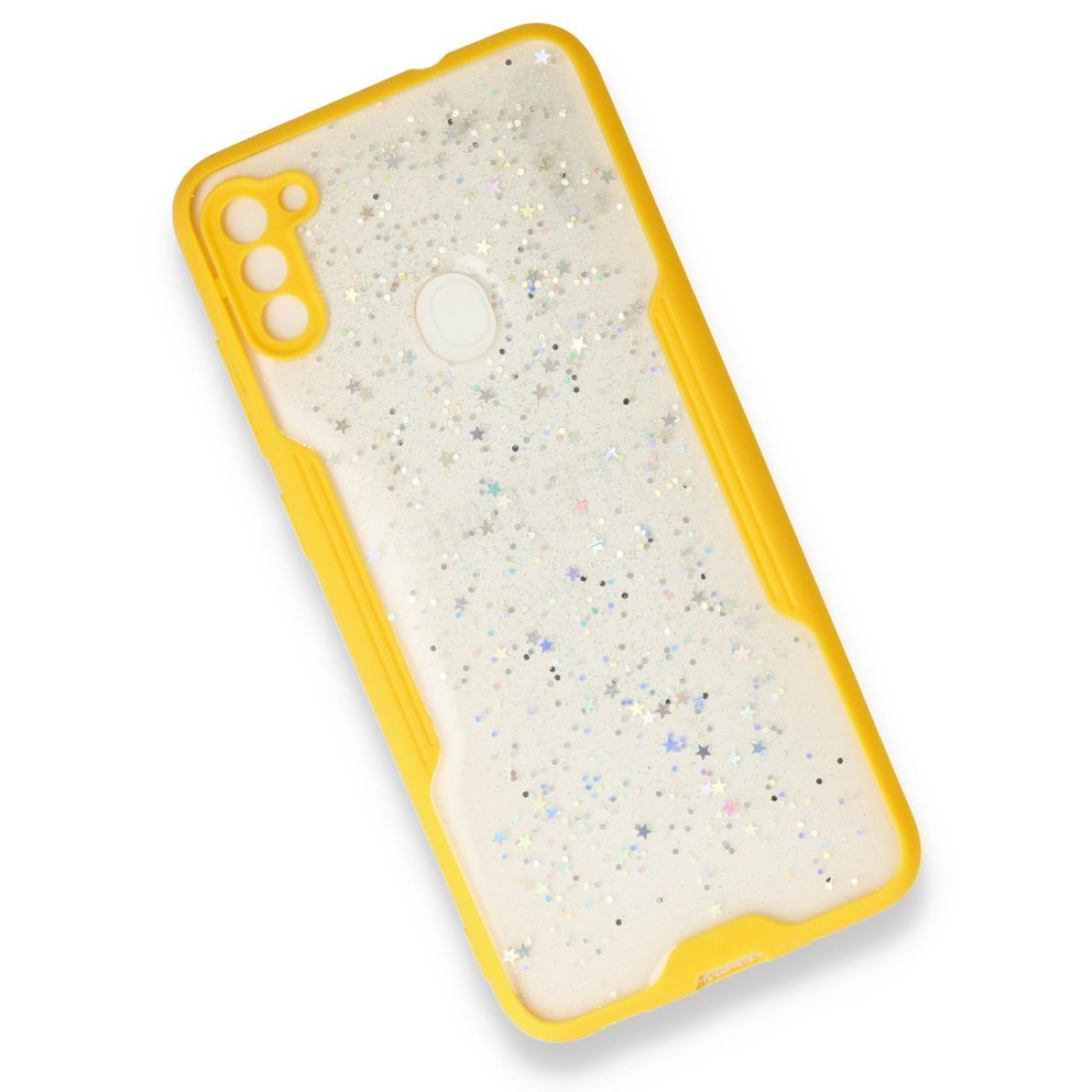 Samsung Galaxy M11 Kılıf Platin Simli Silikon - Sarı Samsung Galaxy M11 Kılıf Platin Simli Silikon - Sarı
