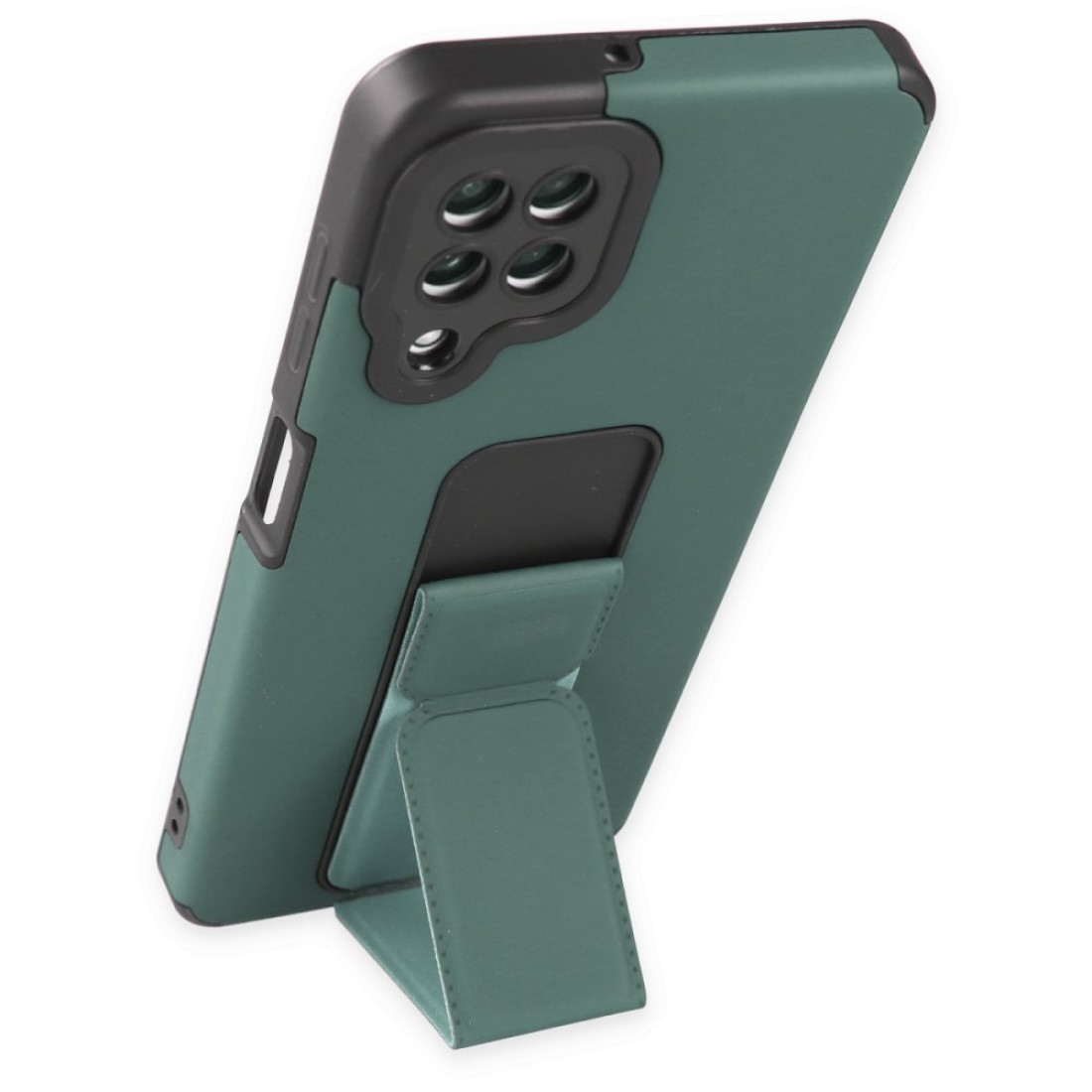  Samsung Galaxy M32 Kılıf Mega Standlı Silikon - Yeşil