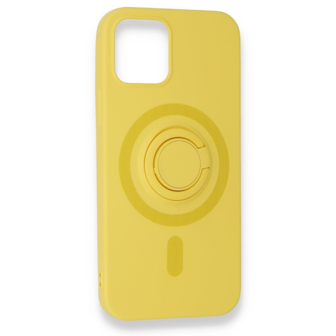  iPhone 12 Mini Kılıf Viktor Yüzüklü Silikon - Sarı