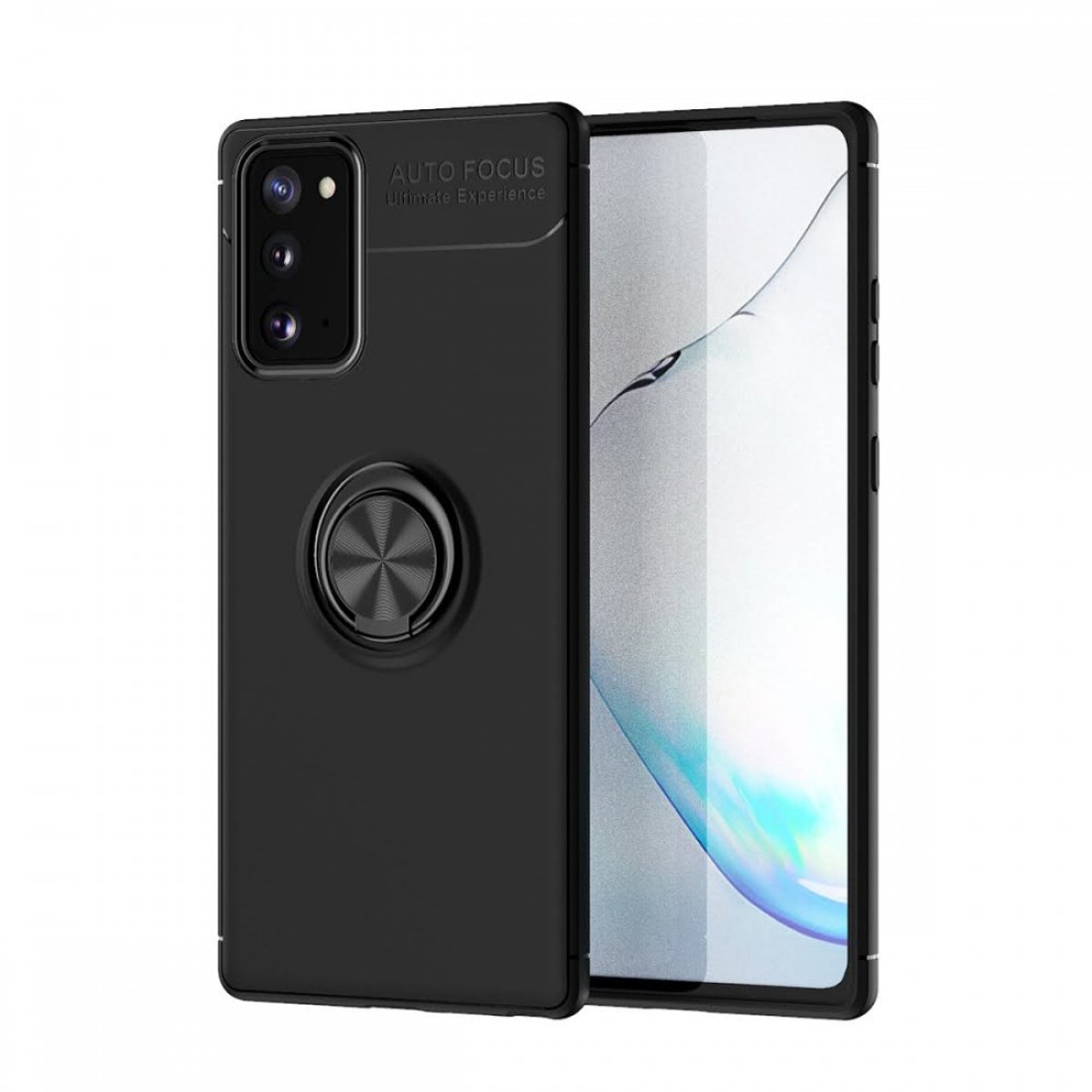  Samsung Galaxy Note 20 Kılıf Range Yüzüklü Silikon - Siyah