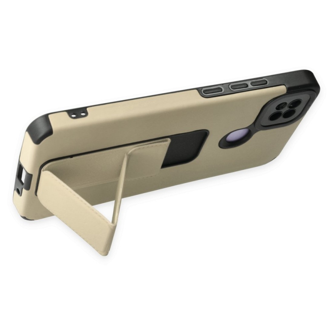  Xiaomi Redmi 9C Kılıf Mega Standlı Silikon - Gold